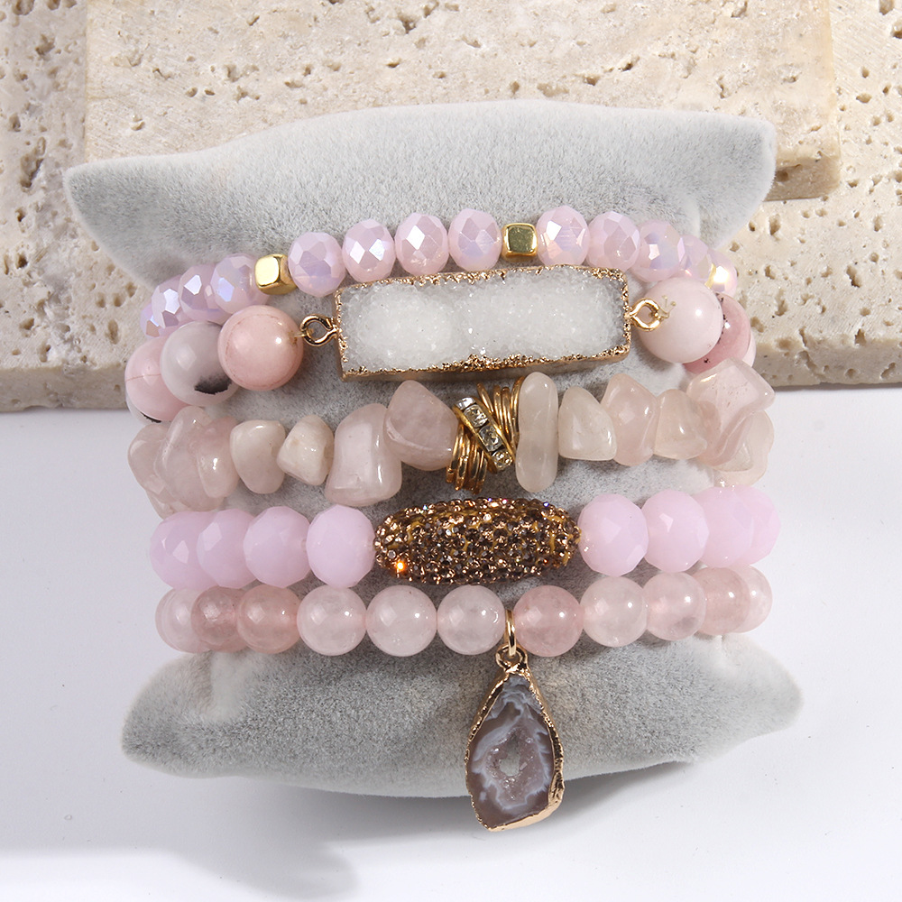 113g Weight Natural Stone Pendant Material Bracelets Classification Natural Stone Chain Material Beaded Chain Chain Type 1 Piece Quantity Holiday, Tea Party Occasion natural stone Material Geometric Pattern Women's Gender Vacation Style Vacation Geometric Natural Stone Beaded Chain Bracelets In Bulk 6