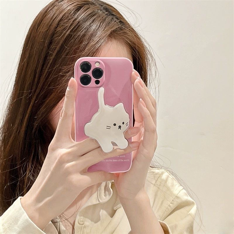 Простой и милый кошачий подставка для мобильного телефона вставлена выдвижной рабочий стол