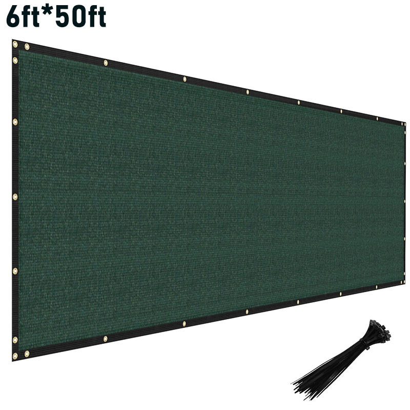 6 Feet X 50 Feet Outdoor Privacy Screen Fence and Mesh Sunshade Net, Encrypted Sun Protection Shade Net