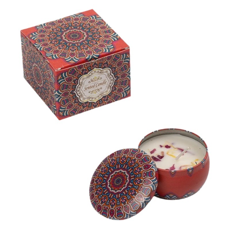 Vela aromática natural premium en lata, cera de soja sólida, cera de soja para el hogar, fragancia vegetal de bosque, para uso festivo.