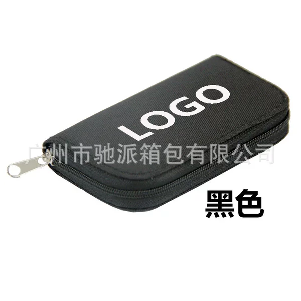 22 Card Slots Large Capacity Tf Card Holder Protective Cover Black New Zipper Storage Box Pvc Card Holder Colorfulful Oxford Cloth