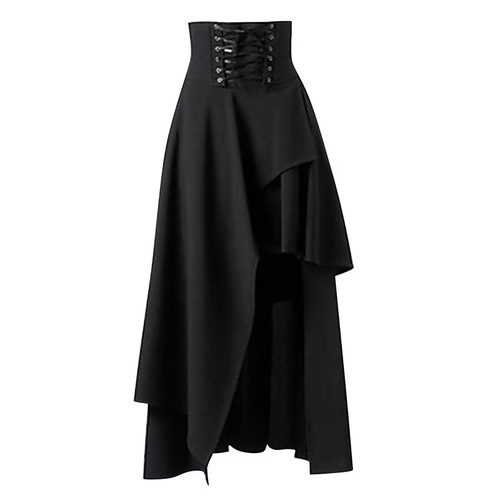 In-stock European and American foreign trade: AliExpress, Amazon, eBay hot-selling 5-color irregular gothic midi skirt