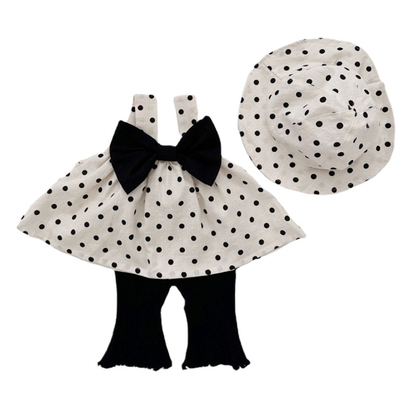 Conjunto de dos piezas de verano para niñas, estilo coreano, ropa infantil, conjunto de tirantes con lazo para bebé, ropa de verano elegante para bebé, estilo fino