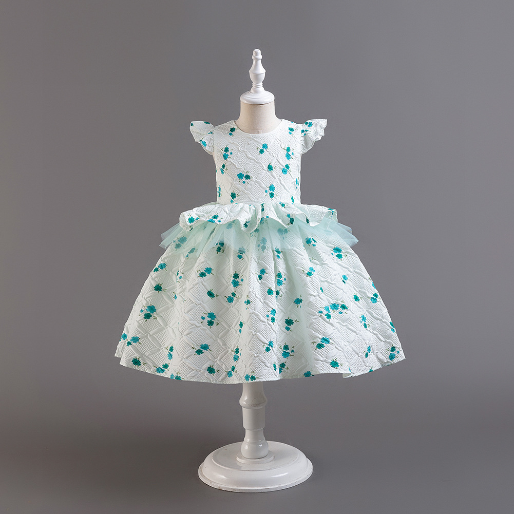 thumbnail image 4 of Vestido estampado para niñas, ropa para niñas, vestido elegante de princesa para niñas, actuación de piano para niñas, 4 of 6