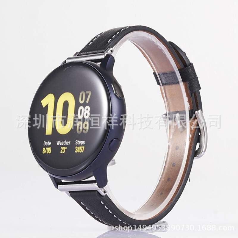 For Samsung Galaxy Watch4 Active Huawei Jiaming Watch Top Layer Cowhide Leather Strap 20mm For Samsung Galaxy Watch4 Active Huawei Jiaming Watch Top Layer Cowhide Leather Strap 20mm