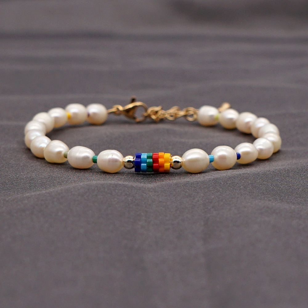 Ethnic Flowers Beads Pearl Bracelet display picture 1