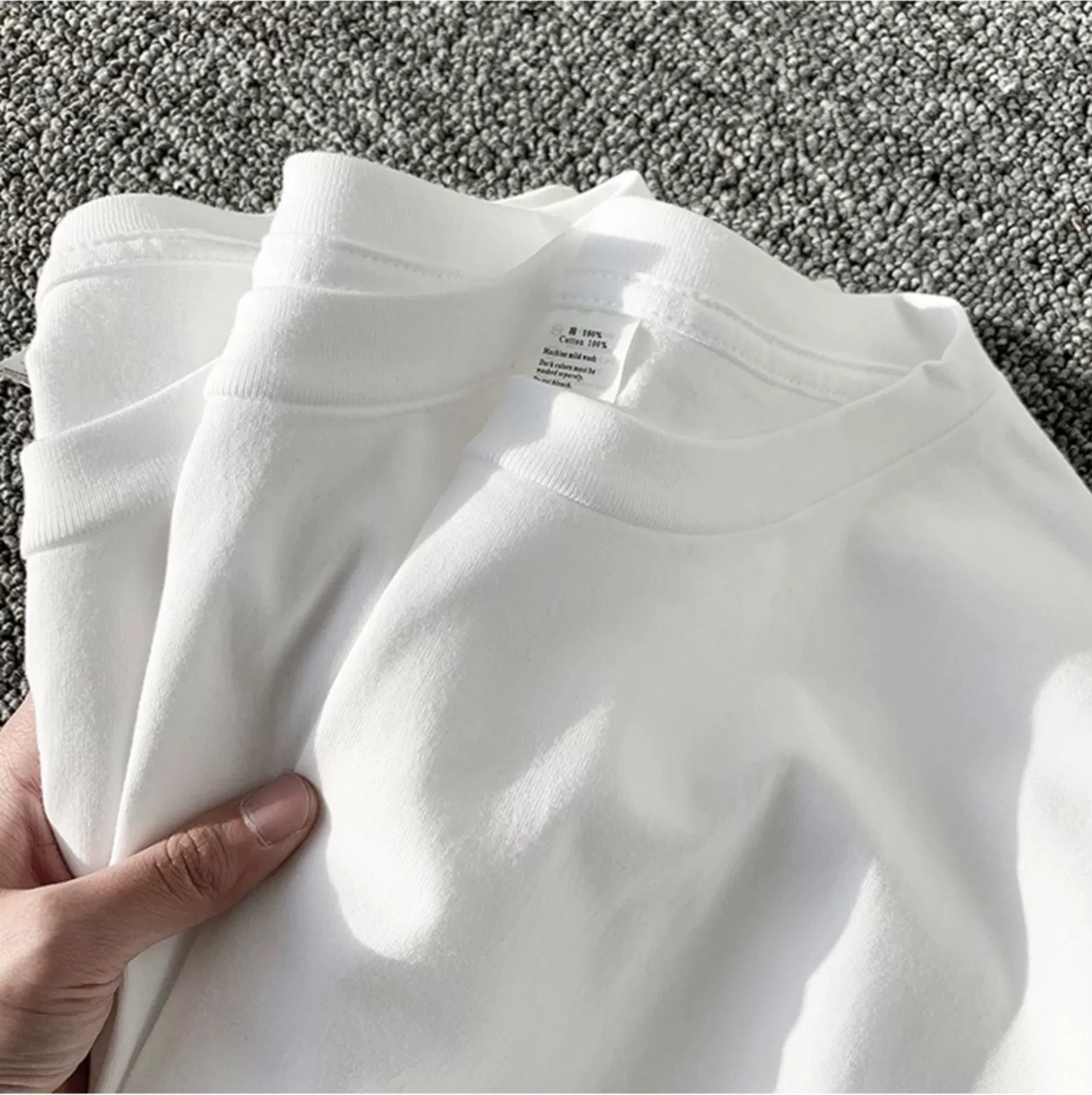 250 г Плотная хлопковая Американская футболка с короткими рукавами, Мужская однотонная белая хлопковая Толстая Базовая рубашка с круглым воротником, женская