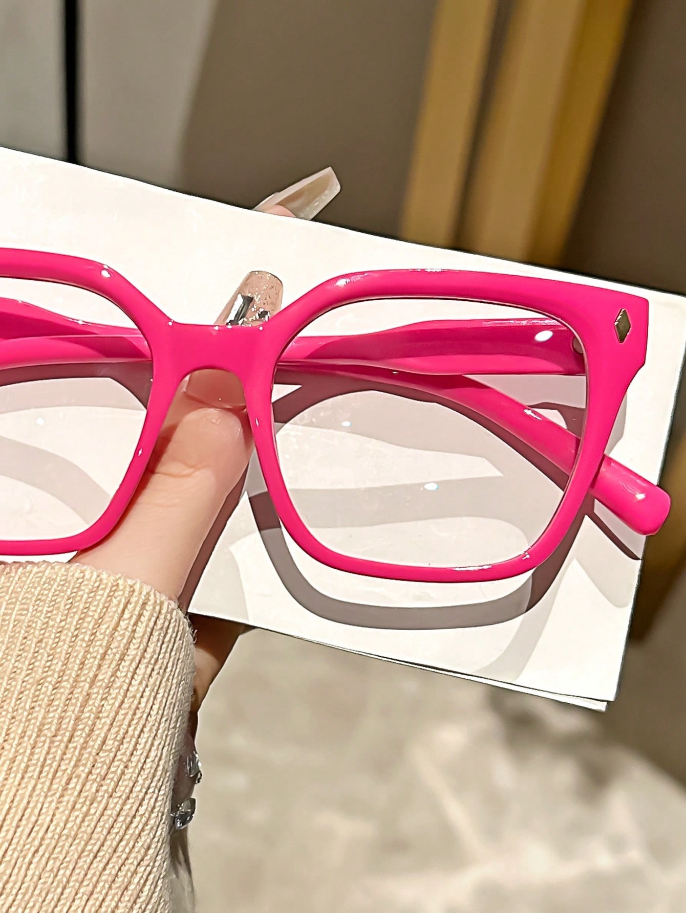 Quadratische Blaulichtfilter Brille Für Damen Gesichtsschmeichler_voghion.com