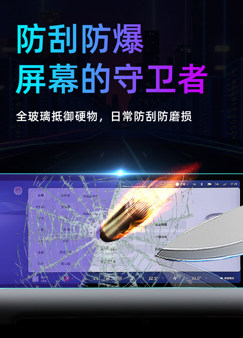 Suitable for 26 models of Zhiji L6 central control tempered film, car navigation screen protector, display screen protective film, dashboard film