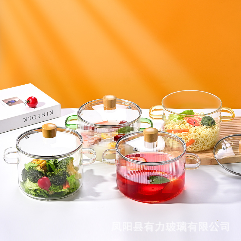 Olla de vidrio con alto contenido de borosilicato, olla de leche pequeña resistente a altas temperaturas, olla de sopa transparente, estufa de cerámica eléctrica, olla de vino hervido especial, olla de cocción