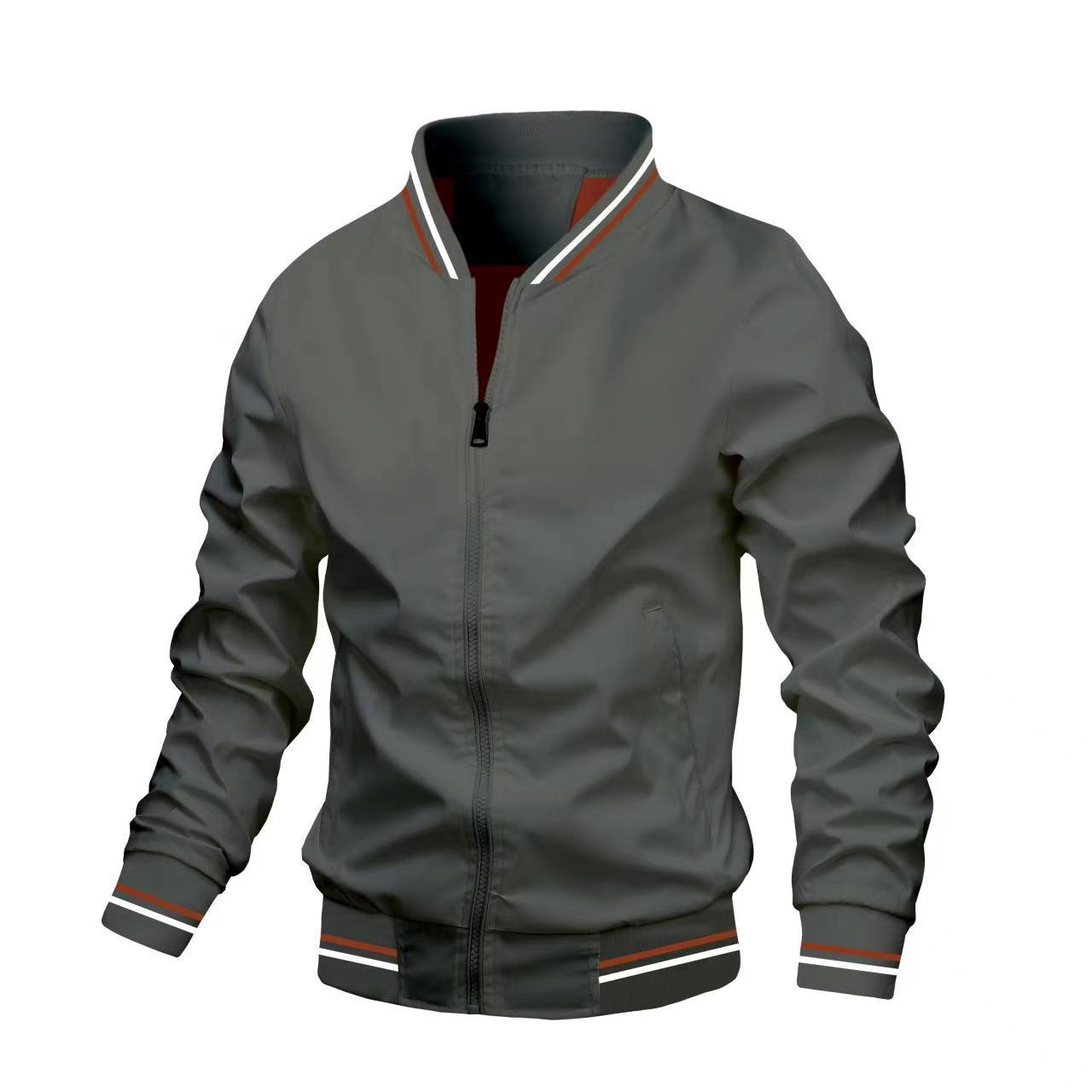 boy Jacket Trendy Autumn Winter New European American Casual Coat Fashion Trend Outerwear Men's Thin Wholesale Stylish_viptrois.com