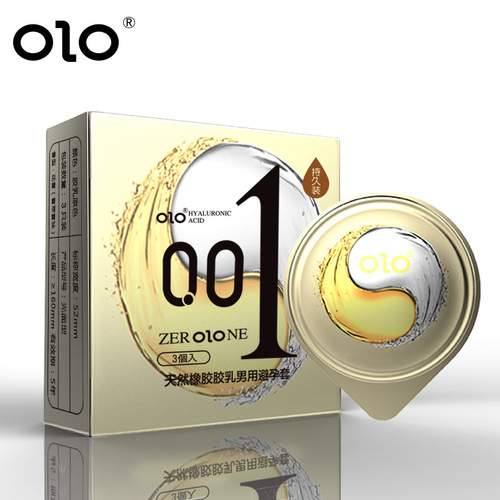 OLO manufacturer hyaluronic acid condoms silk 001 condoms 3 pieces hotel adult health sex toys