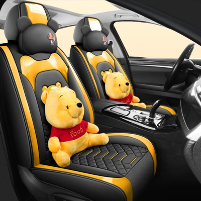 Universal seat cover car seat cushion four seasons - cartoon-version-of-winnie-the-pooh-universal-for-five-seats