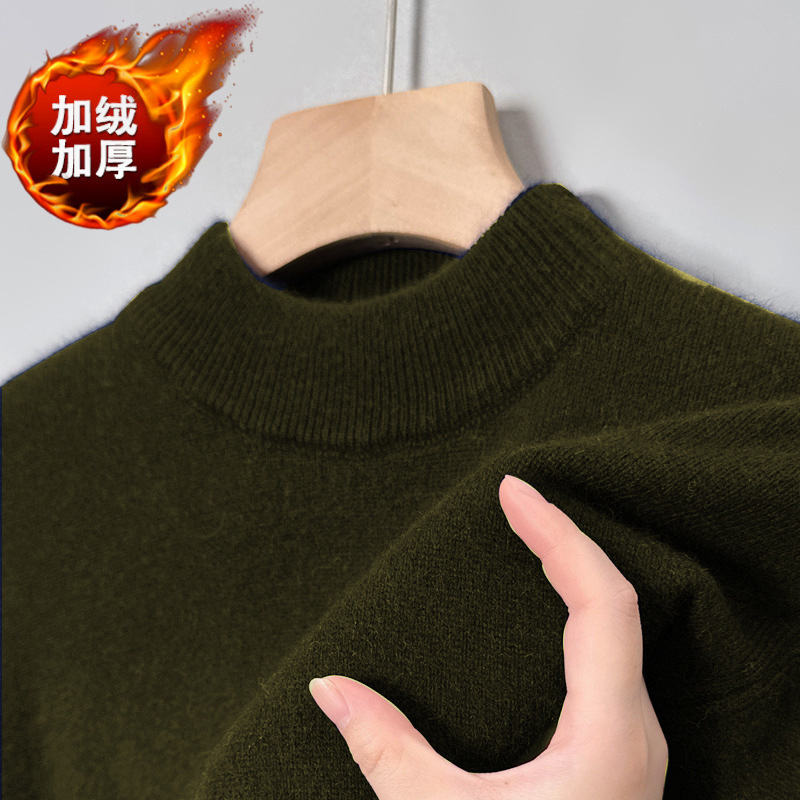 【Add Velvers】 456 Half of Sweater-Bean Green