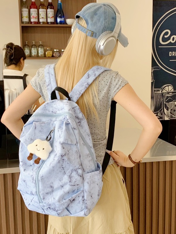 新しいレトロな絞り染めプリントバックパック、男子中学生、高校生、ランドセル、大学生旅行バッグ、学生バッグ、女性|undefined
