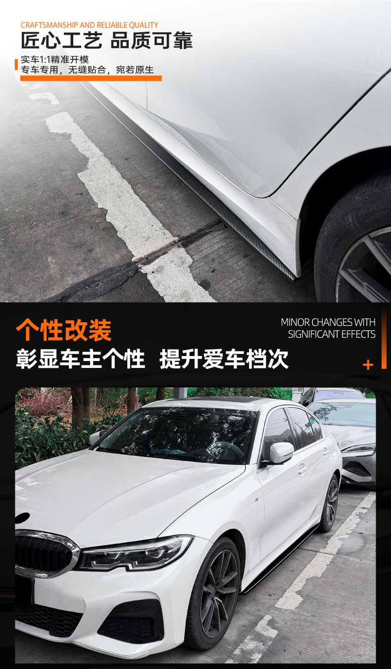 Suitable for Bmw 3 Series Standard Axle G20 G21 m Sport 2019+ Ac Model Side Skirt Spoiler Exterior Modification