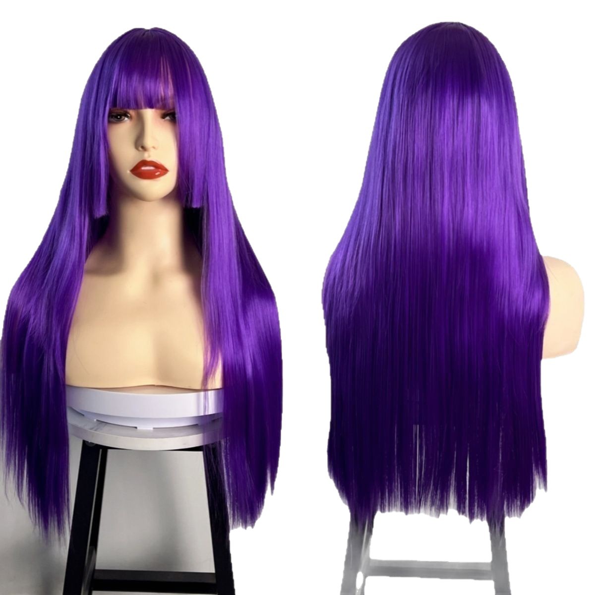 Animación de venta caliente estilo de cabello largo recto de cabello completo cubierta de cabeza europea y americana simulación de color de cabello largo cubierta de cabeza de imagen puede autorizar