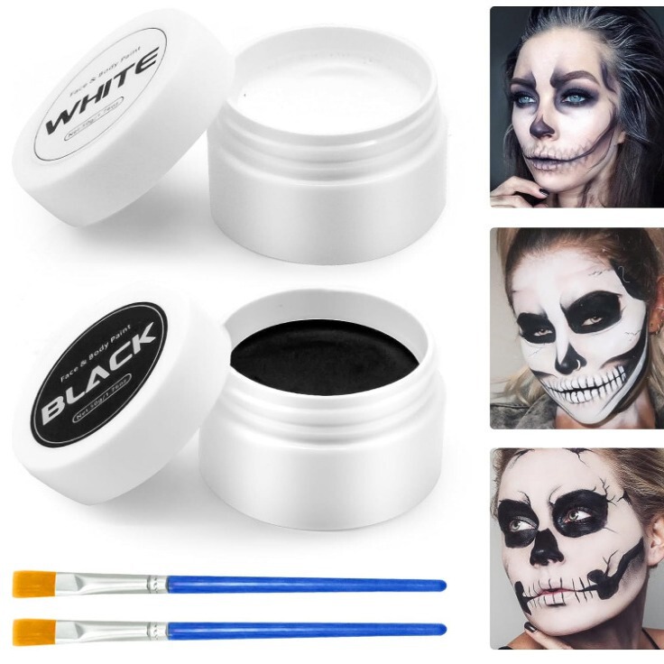 50ML body color black white children makeup suit Halloween clown makeup facial body color 50ML body color black white children makeup suit Halloween clown makeup facial body color