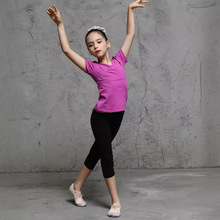 儿童舞蹈服短袖套装春夏季中国舞七分裤分体练功服女童薄款名族风