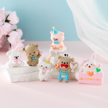 厂家直销七夕情人节蛋糕装饰玩偶ins风蝴蝶结小情侣表白摆件桌面