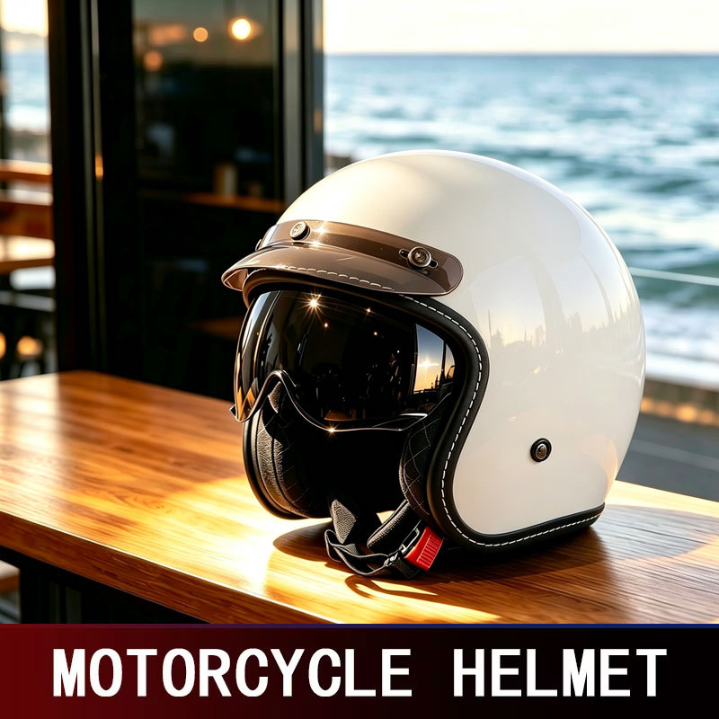 Wholesale In-Stock Vintage Three-Quarter Helmets with Lenses, 3C Certified Motorcycle and Electric Vehicle Helmets, Dropshipping Available