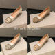 in stock Grape Mom Classic Square Buckle Small Square Head Shallow High Heels Women's Summer Thick Heel Flat Commuter Shoes