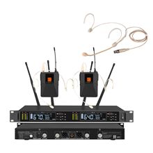 P830肤色头戴真分集接收300米无线话筒一拖二腰包头戴领夹麦克风