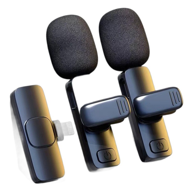 Micrófono de clip de cuello inalámbrico de Venta caliente transfronteriza K1K9J13 micrófono de clip de cuello inalámbrico de radio en vivo uno a dos