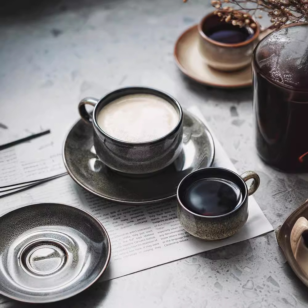 Transfronterizos LICANG tazas de café de cerámica europea creativas de tazas de desayuno caseras tazas de café de oficina