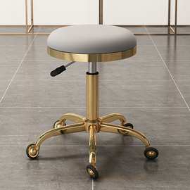 大工凳升降圆凳子旋转滑轮理发店师傅凳化妆凳发廊美甲美容凳