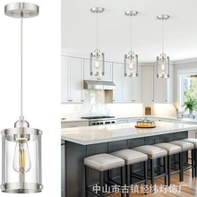 定制现代美式玻璃小吊灯厨房吧台餐桌跨境专供餐厅卧室玄关小吊灯