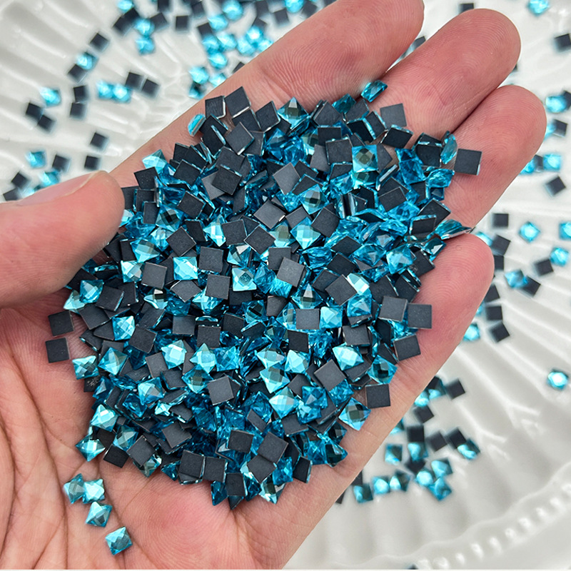 Diamante de cristal cuadrado de fondo plano DIY teléfono móvil manicura diamante plano accesorios de ropa diamante en caliente joyería diamante de imitación al por mayor