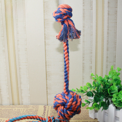 Manufacturer wholesale hand-pulled long tail ball toy pet cotton rope toy dog pull ball express delivery