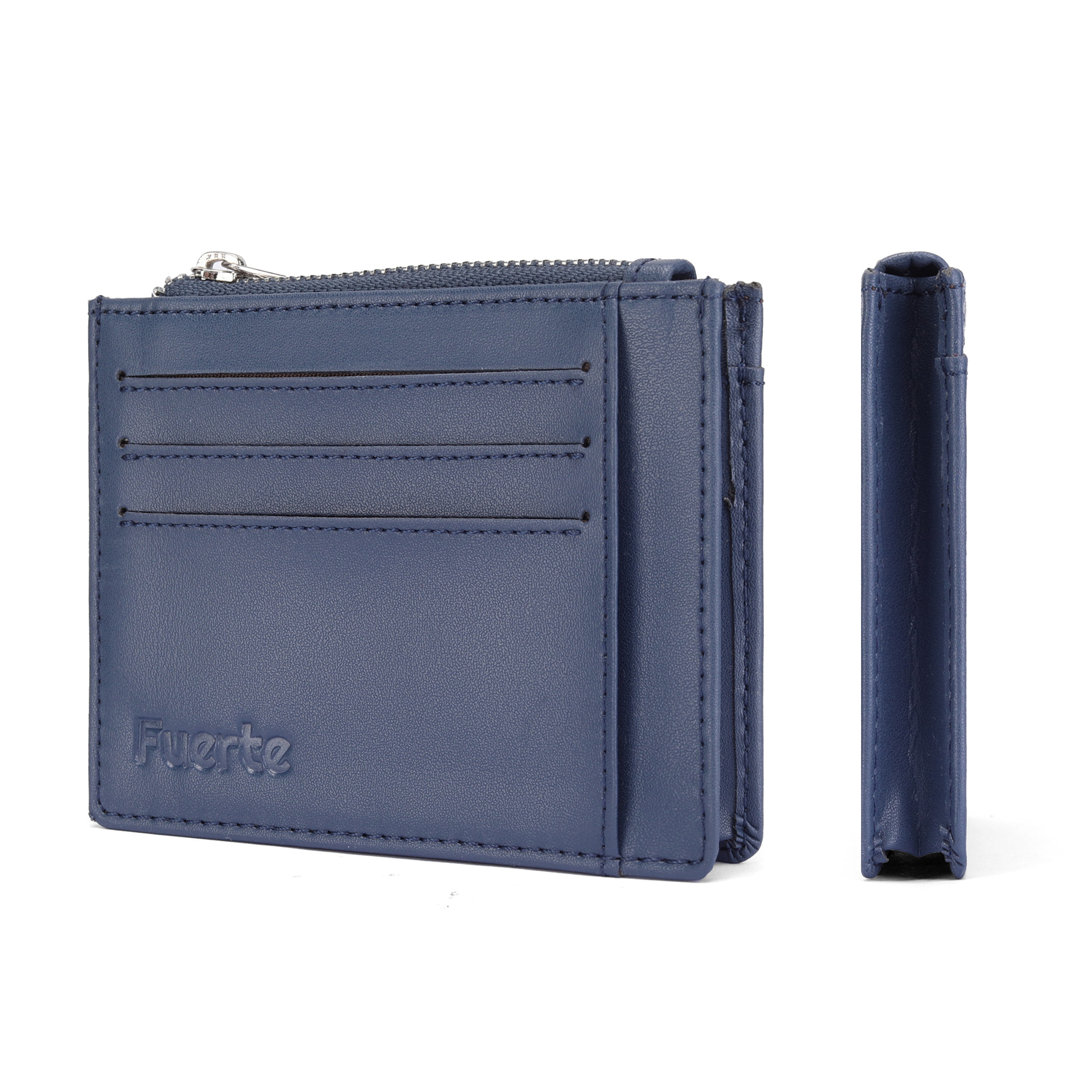 Amazon multifuncional de una sola pieza bolsa de tarjetas unidireccional certificado funda de cuero simple RFID cepillo antideslizante bolsa de cremallera