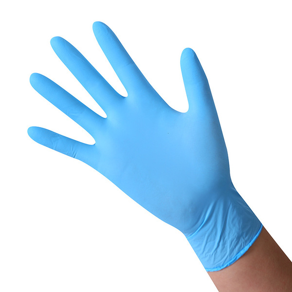 Disposable blue durable rubber waterproof gloves for men and women