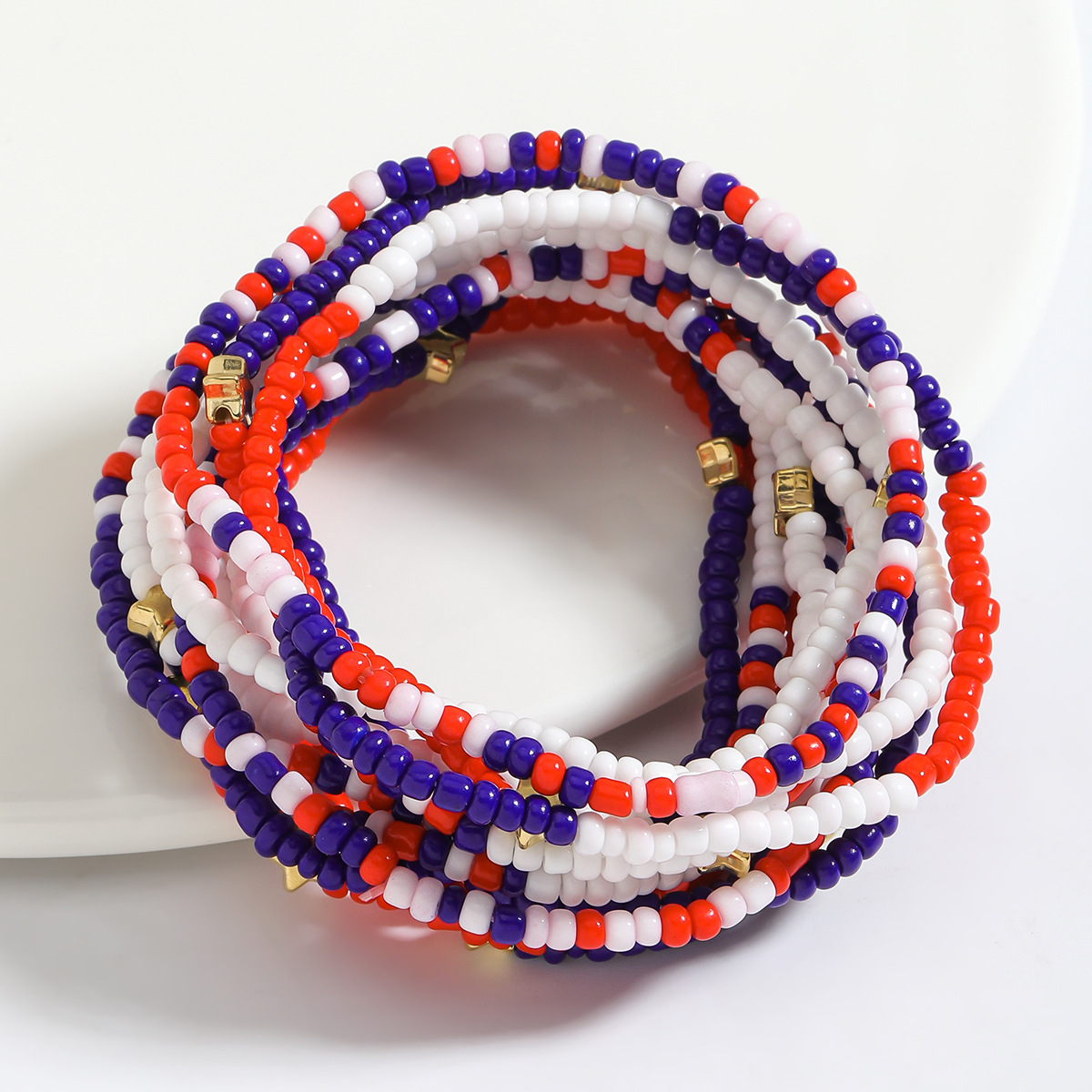 Wholesale Jewelry Modern Style Star American Flag Plastic Beaded Bracelets display picture 8