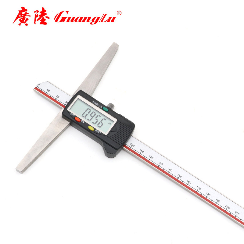 广陆  电子深度数显卡尺0-300mm 数显游标卡尺测量工具 121-201