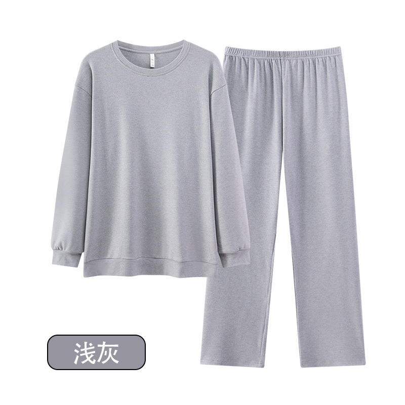 秋冬男士徳絨毛パジャマセットふんわり通気性保温男家服冬絨毛衛衣2点セット