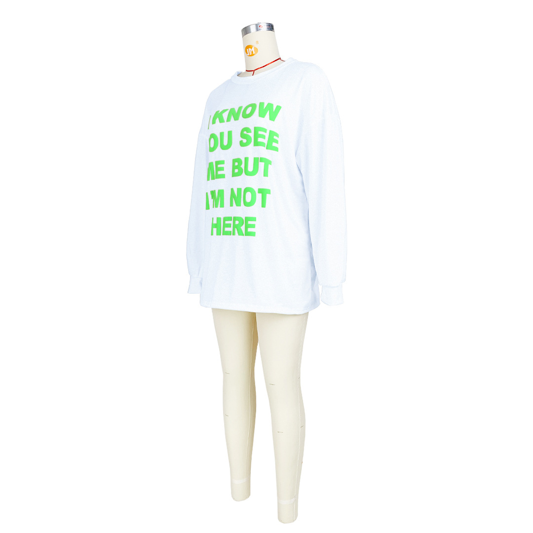 Women Clothing Goods Casual Double Sided Letter Graphic T shirt Dress