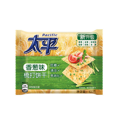 Peace Biscuits 100g Full Carton 24 Bags Milk Salt Flavor Scallion Flavor Salty Breakfast Snack Baking Powder Biscuits Full Carton