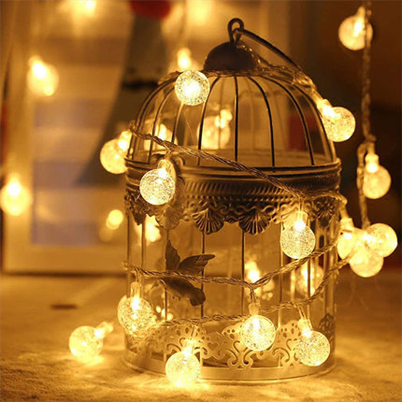 Bola kristal hangat (putih hangat) / Model baterai selalu menyala (1,5 meter 10 lampu)