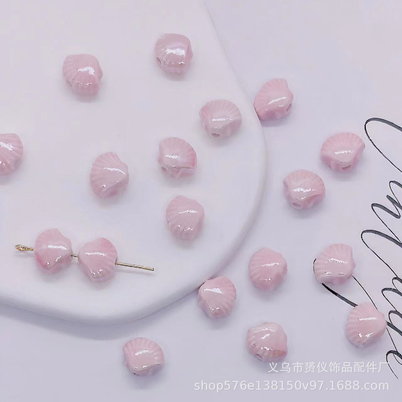 貝殻陶磁器散珠diyマカロン手作りアクセサリーブレスレットネックレス耳飾りビーズ部品材料卸売り