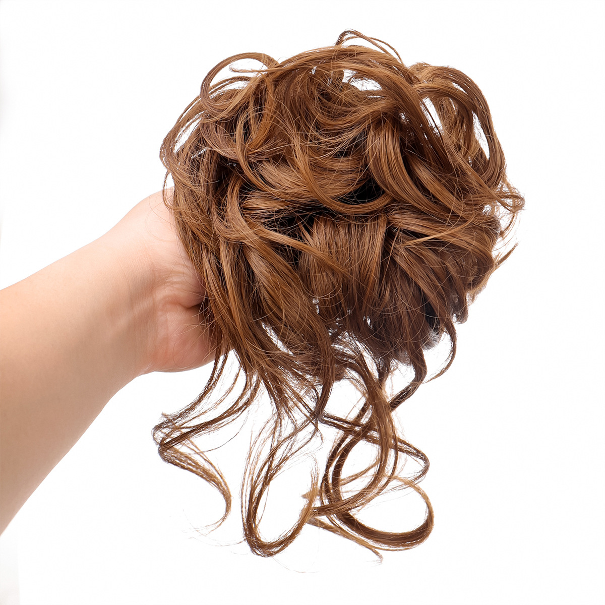 Comercio exterior peluca anillo moda pelo bolsa bola cabeza updo artefacto mullido desordenado barba larga trenza peluca clip de pelo anillo de pelo