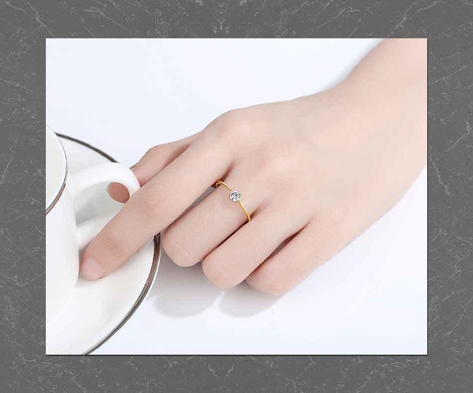 S925 Silver Korean Fashion Diamond Ring display picture 2