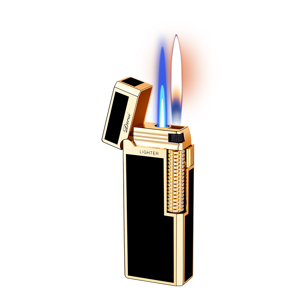 High-end Genuine Narrow Version Langsheng Inflatable Dual-flame Lighter With Side-slip Flint Wheel, Creative Design,_voghion.com