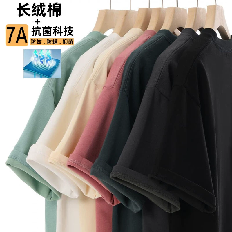 Тяжелая футболка с круглым вырезом весом 300 г, мужская и женская однотонная непрозрачная одежда для групповых занятий с короткими рукавами и принтами с изображениями