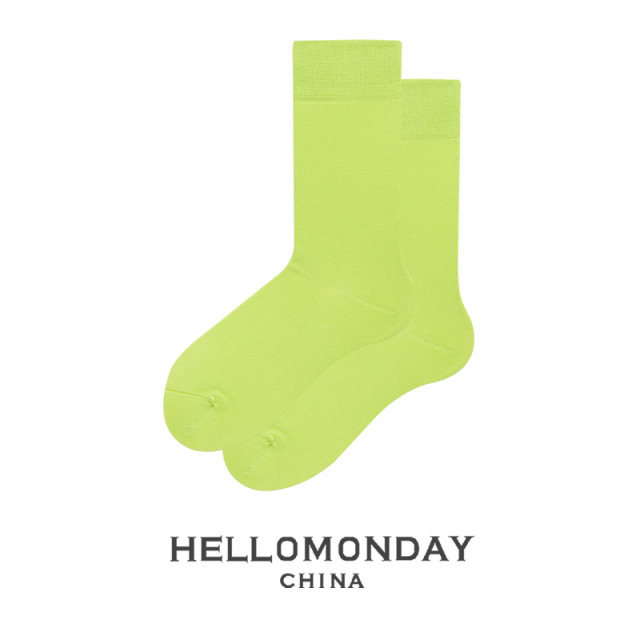 34012 Zhuji calcetines de dopamina de color sólido medias de hombre mediados de la pantorrilla ins moda estilo preppy mujeres retro japonesas