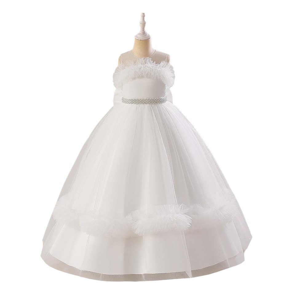 Vestido de los nuevos niños princesa vestido niña pettiskirt flor niña anfitrión piano rendimiento vestido niña vestido