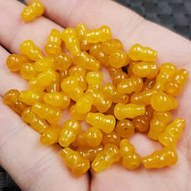 玉石葫芦散珠优化黄龙玉葫芦散珠立体葫芦散珠石英岩玉通孔玉葫芦