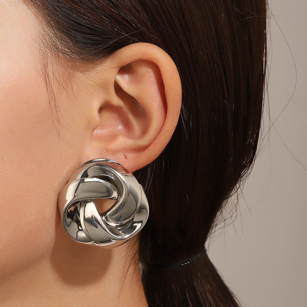 25g Weight 1 Pair Elegant Streetwear Geometric Plating Alloy Ear Studs